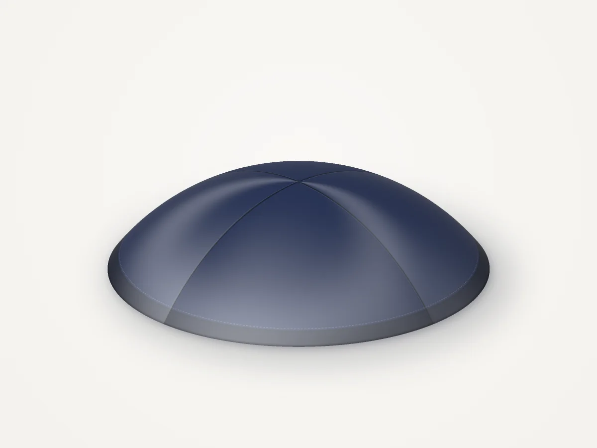 A plain navy satin kippah, rendered picture
